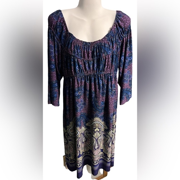 Tiana B. Blue and Purple Midi Dress - Picture 1 of 4